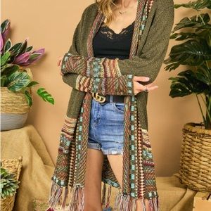 Multi-color fringe sweater